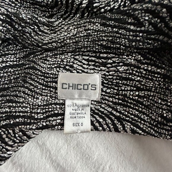 Chico's Womens Black & White Zebra Print Zip Up Jacket Size 0 Casual Lightweight - Picture 3 of 8
